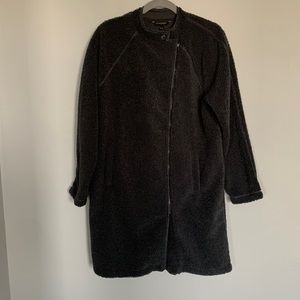 Banana republic dark gray teddy coat size M